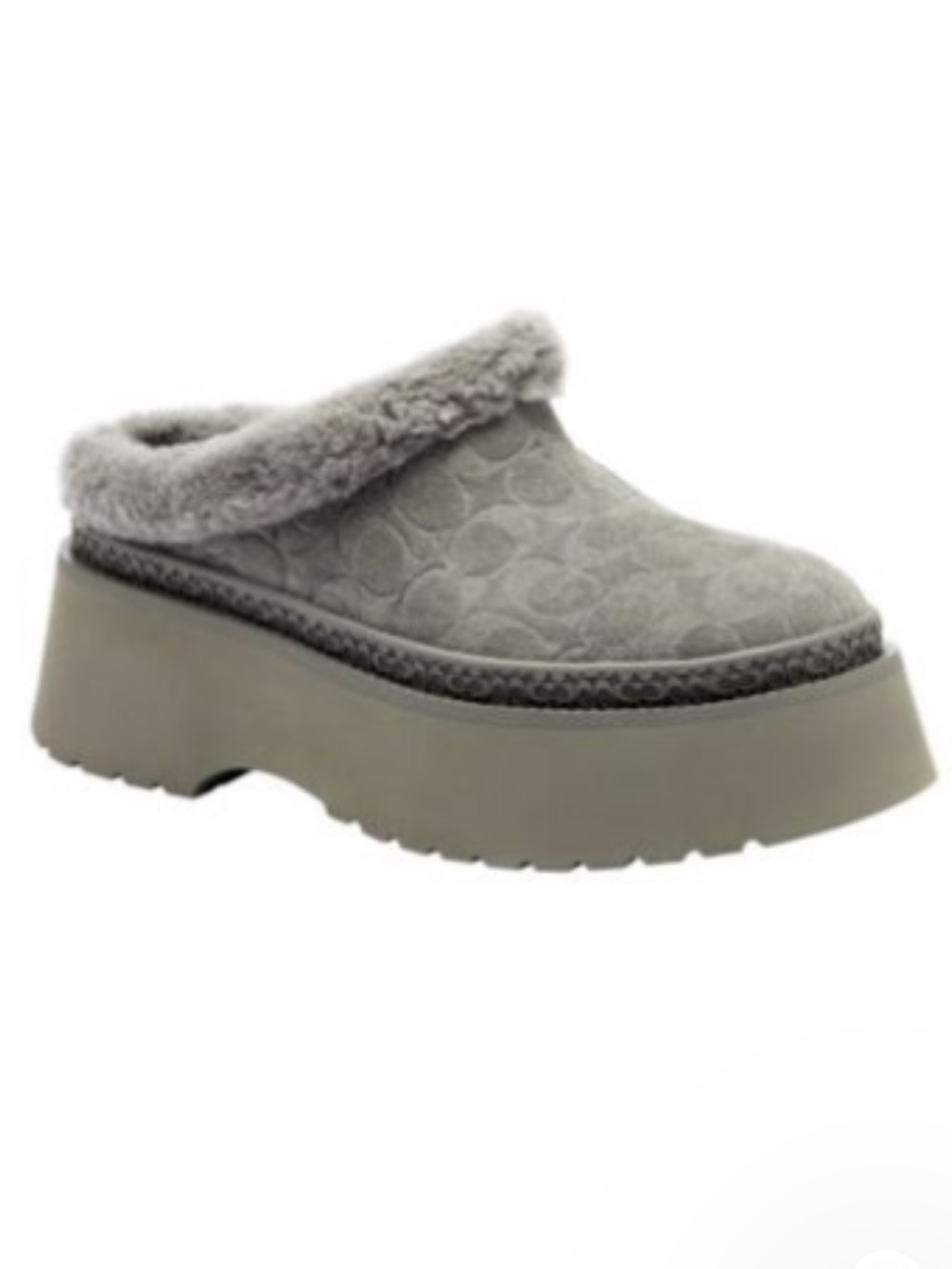 NWB coach women’s Cecelia slip on platform clogs color gray size 7